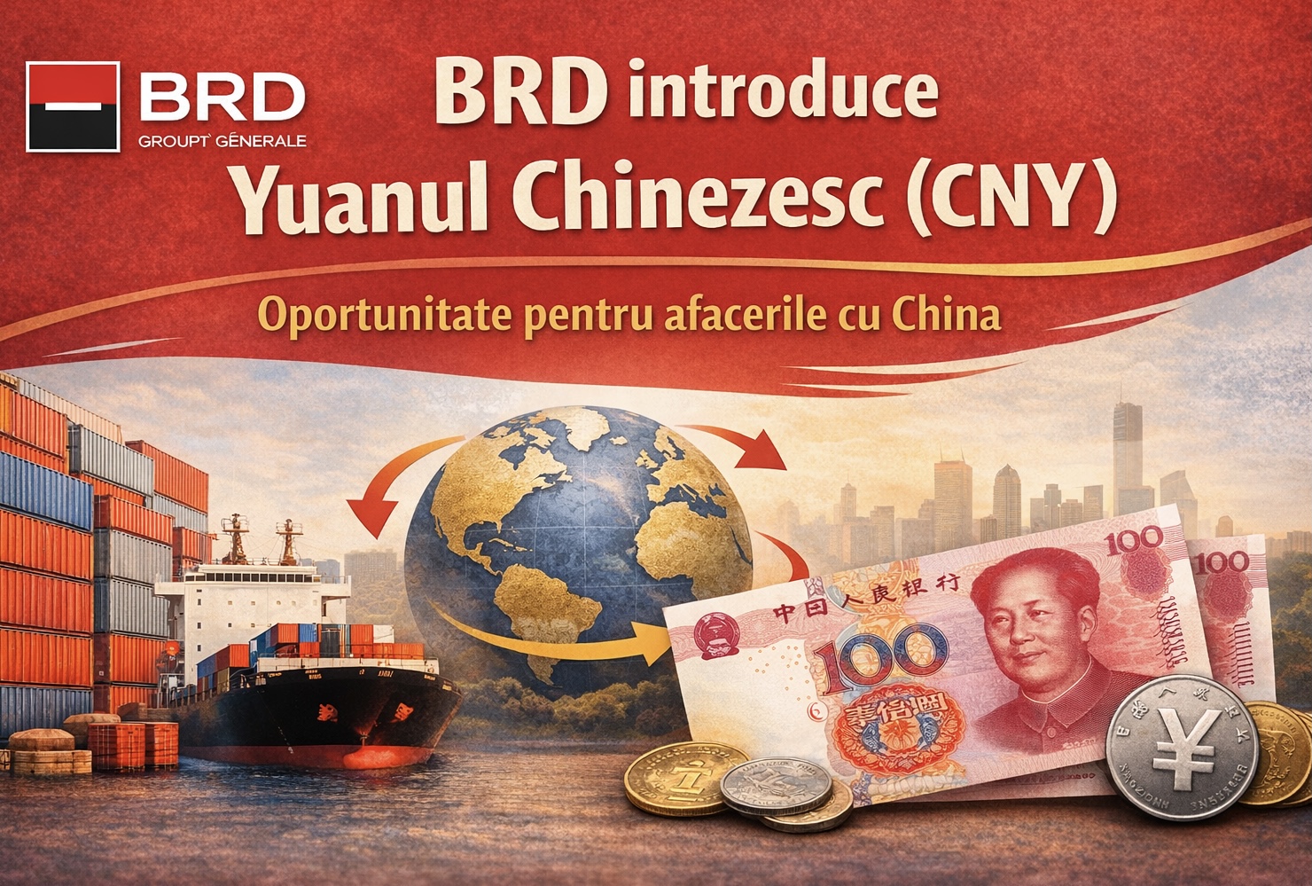 BRD introduce yuanul chinezesc (CNY) în oferta sa de valute tranzacționabile